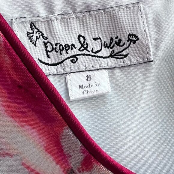 Pippa & Julie Floral Sleeveless A-Line Tulle Petticoat Dress Size 8 - Picture 7 of 8